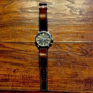 Timex x Red Wing Heritage Waterbury Chronograph leather watch